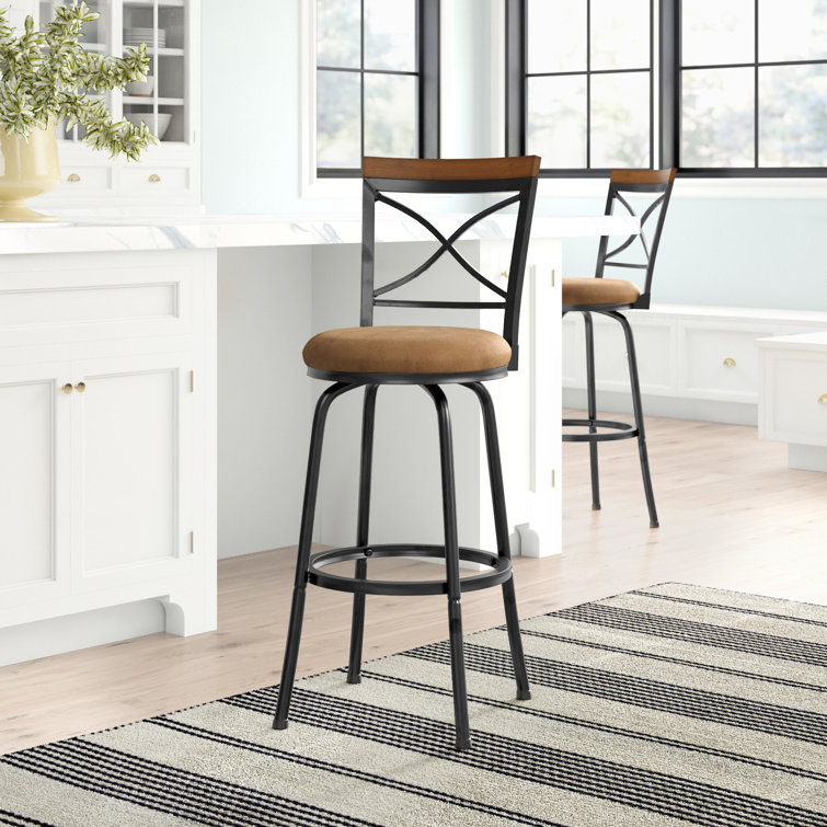 Fleur De Lis Living Spokane Adjustable Height Swivel Bar Stool